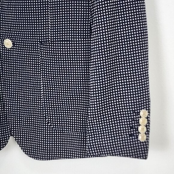 Navy & White Gingham Check Blazer Jacket - Picture 4 of 16